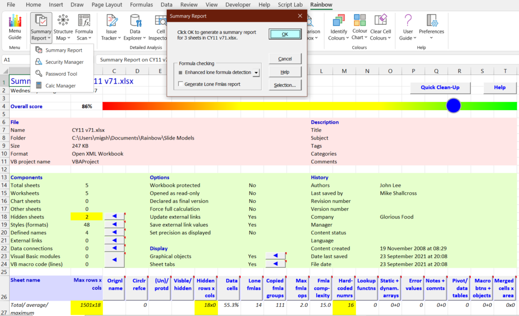 Rainbow Analyst add-in Professional