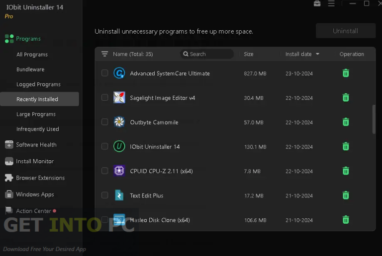 IObit Uninstaller Pro GetIntoPC 